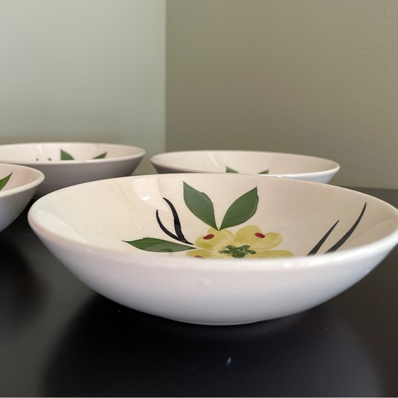 Lot of 4 Dixie Dogwood 5-1/4" Fruit Dessert Bowls Blue Ridge Southern Pottery - Picture 2 of 4